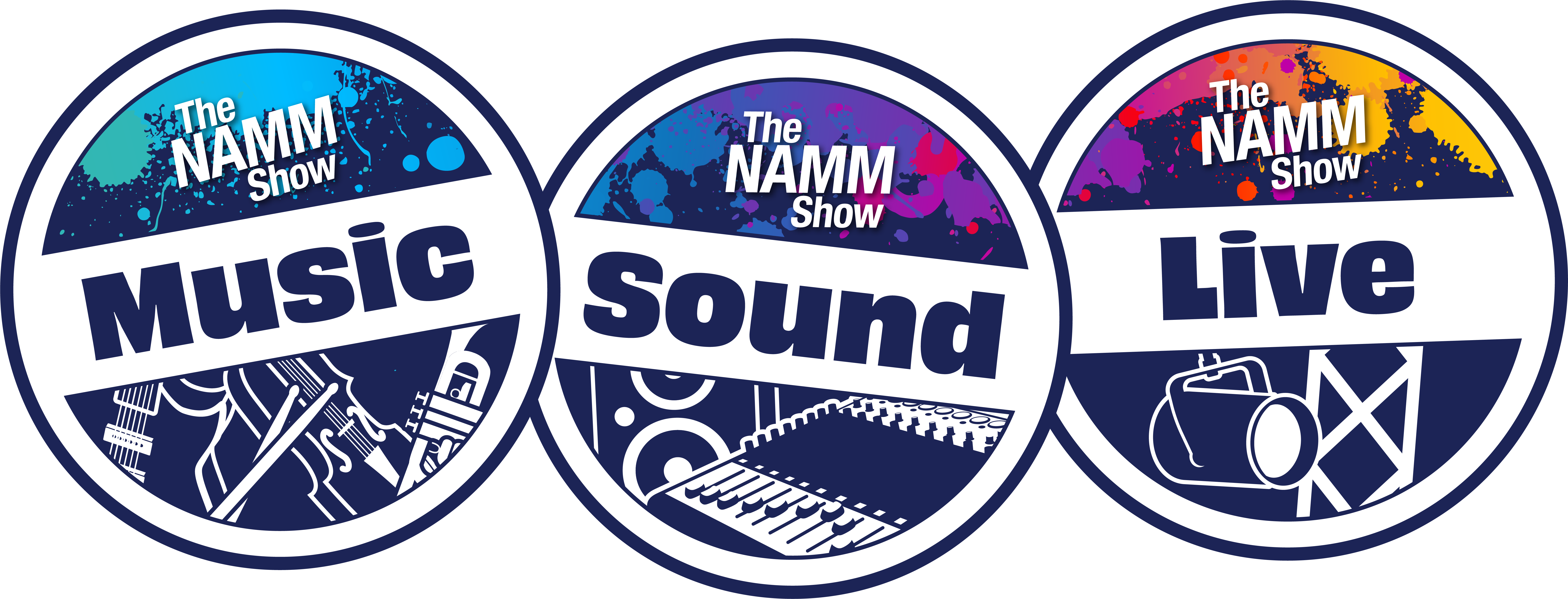 NAMM Show Music, Sound and Live badges