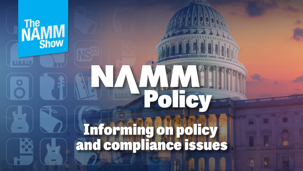 namm policy words in front of u.s. capitol building at sunset
