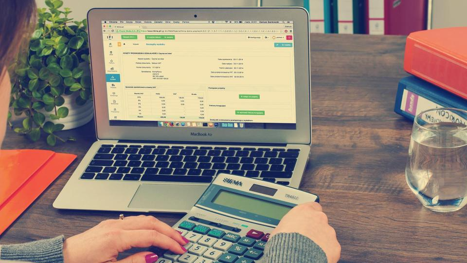 laptop computer and calculator