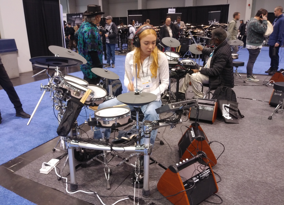 Drum set demo at The NAMM Show