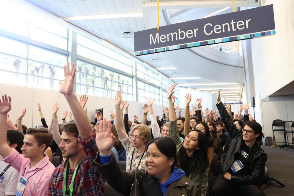 students attend the namm show