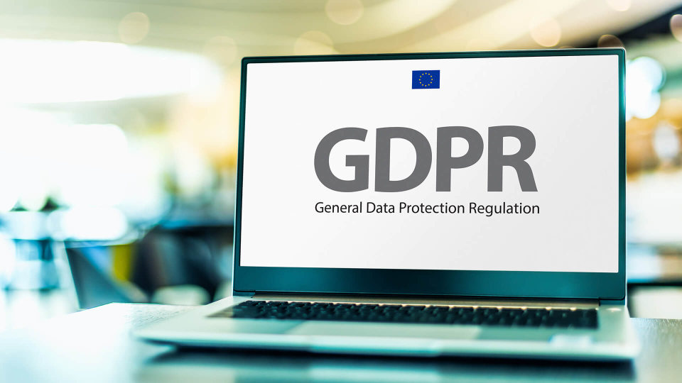 GDPR text on Laptop screen