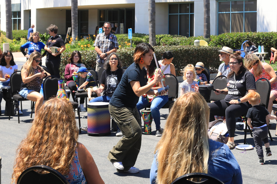people play drums