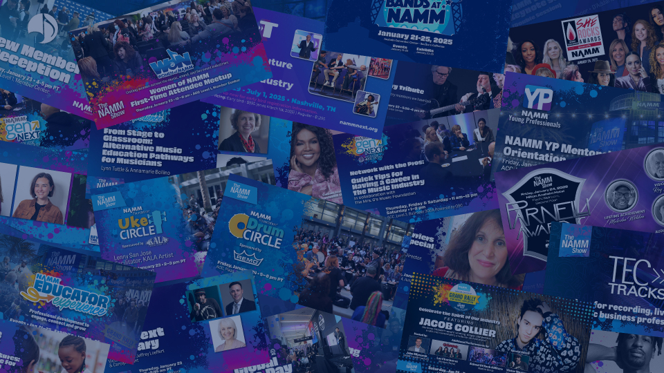 2025 NAMM Show Background Collage