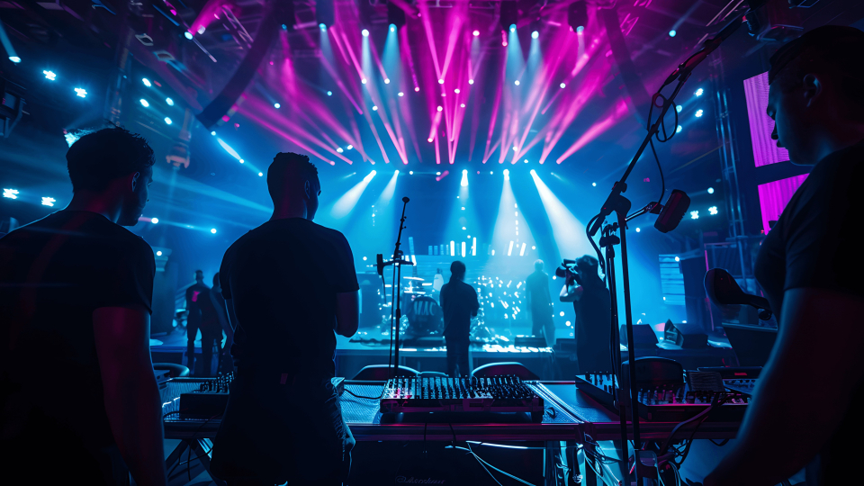people backstage with jobs in live events