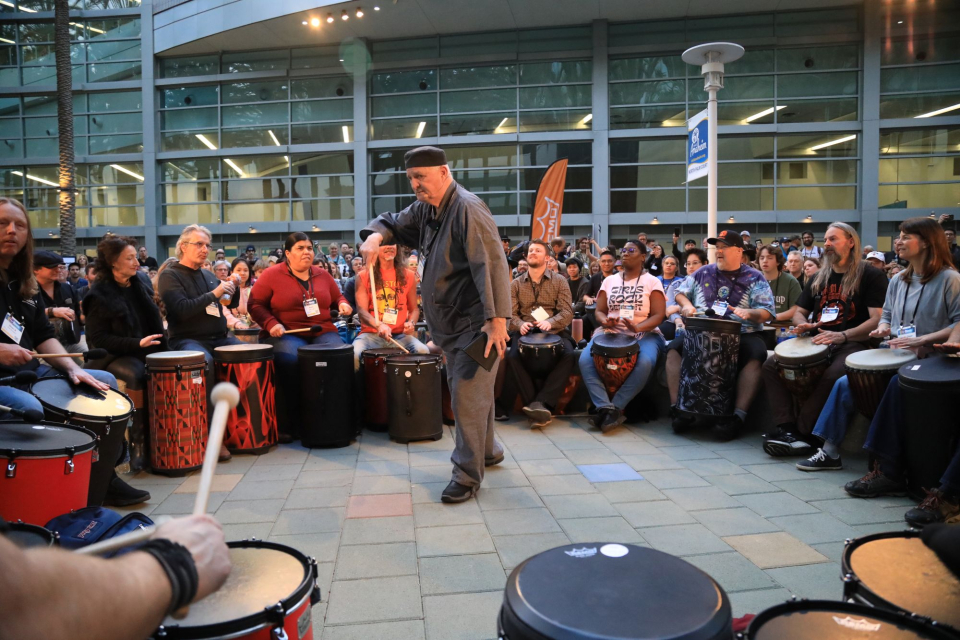the drum circle is a popular feature of the namm show