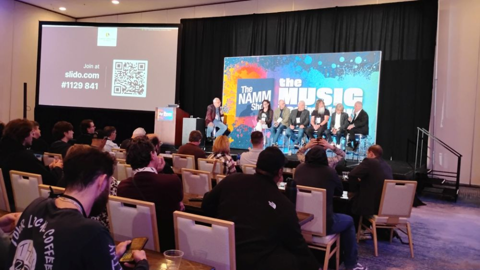 pro audio attendees at the tec tracks studio summit at the namm show