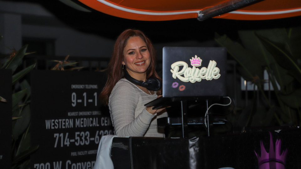 a dj at the namm show pro audio pool party