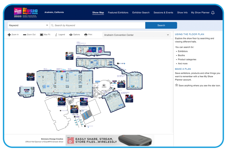The NAMM Show interactive map