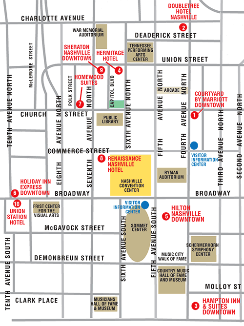 Summer NAMM Hotel Map