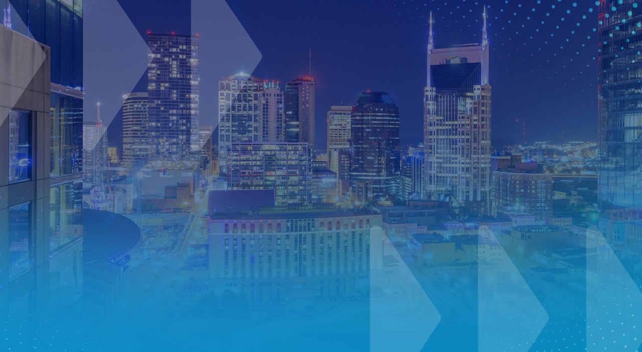 image of Nashville skyline with NeXT branding overlay