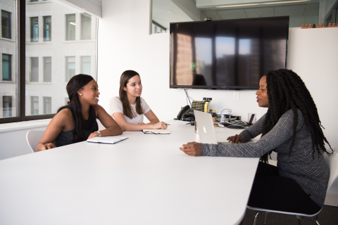group of women sitting around a conference table
