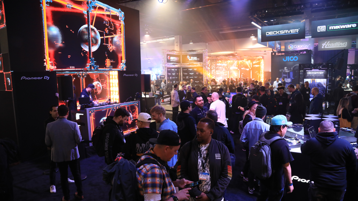 Attendees enjoy The NAMM Show floor