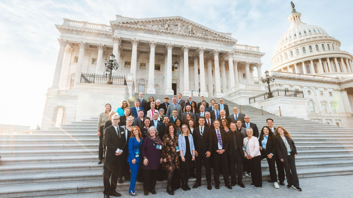 NAMM member delegates pose on the D.C. Capitol Steps
