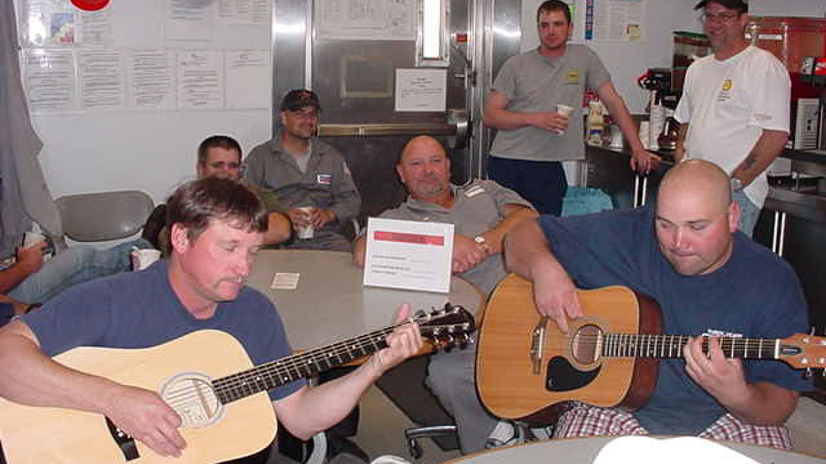 Playing music offshore